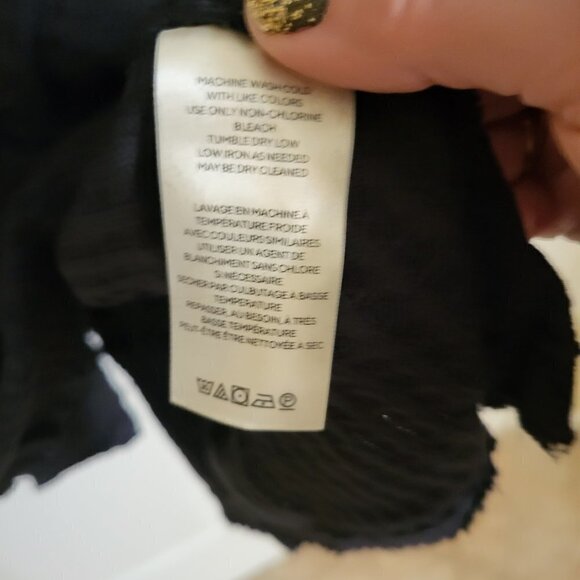 FREE PEOPLE Juicy long sleeve top Nior Black MEDIUM Split Back Sweater- NWT - Picture 13 of 13